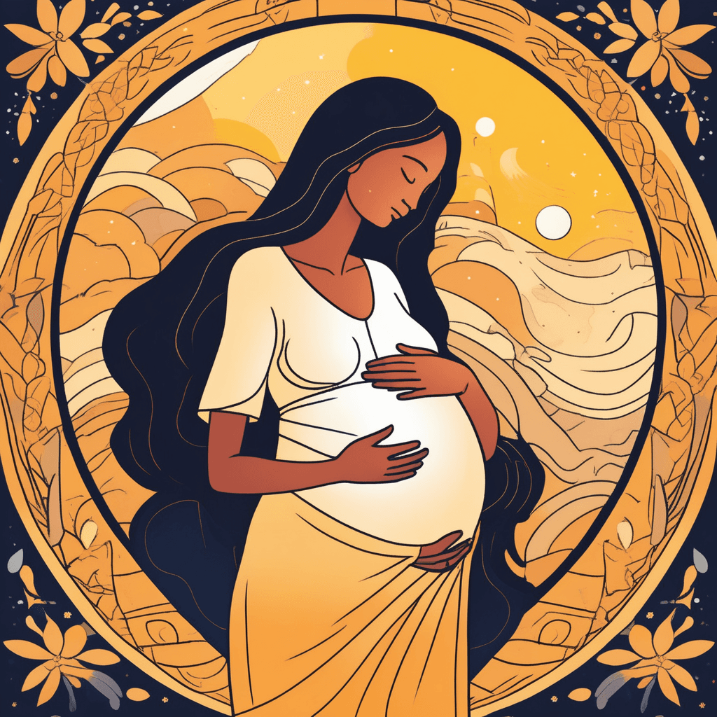 Pregnant with new life, radiant and innocent — the blossom of hope blooms within.
