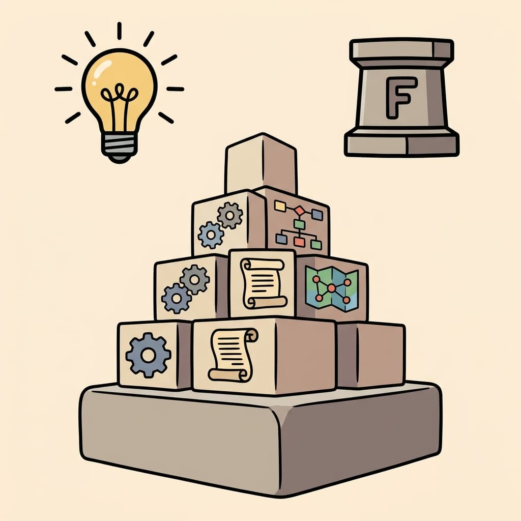 Every conclusion depends on the premise beneath it.(STARTING IDEA + FOUNDATION = PREMISE → the basic assumption that supports an argument)