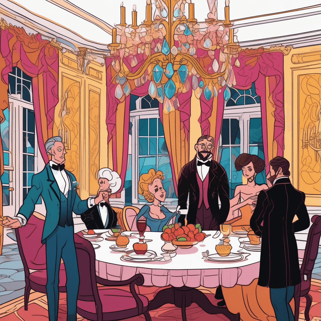 The presumptuous guest crashes the sumptuous feast, earning only contemptuous stares!