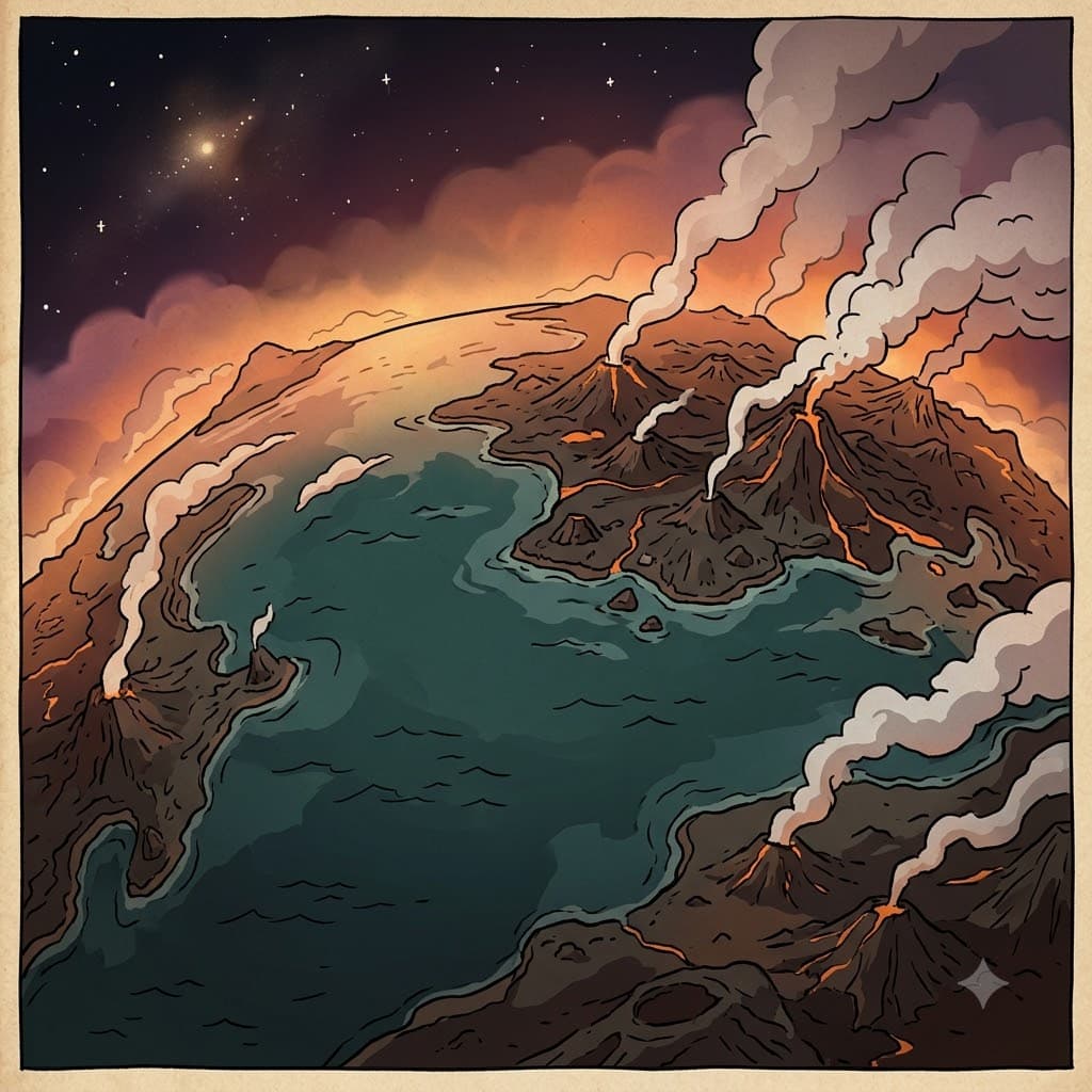 Scientists studied the primordial Earth, when the planet was still young and covered with volcanic oceans.