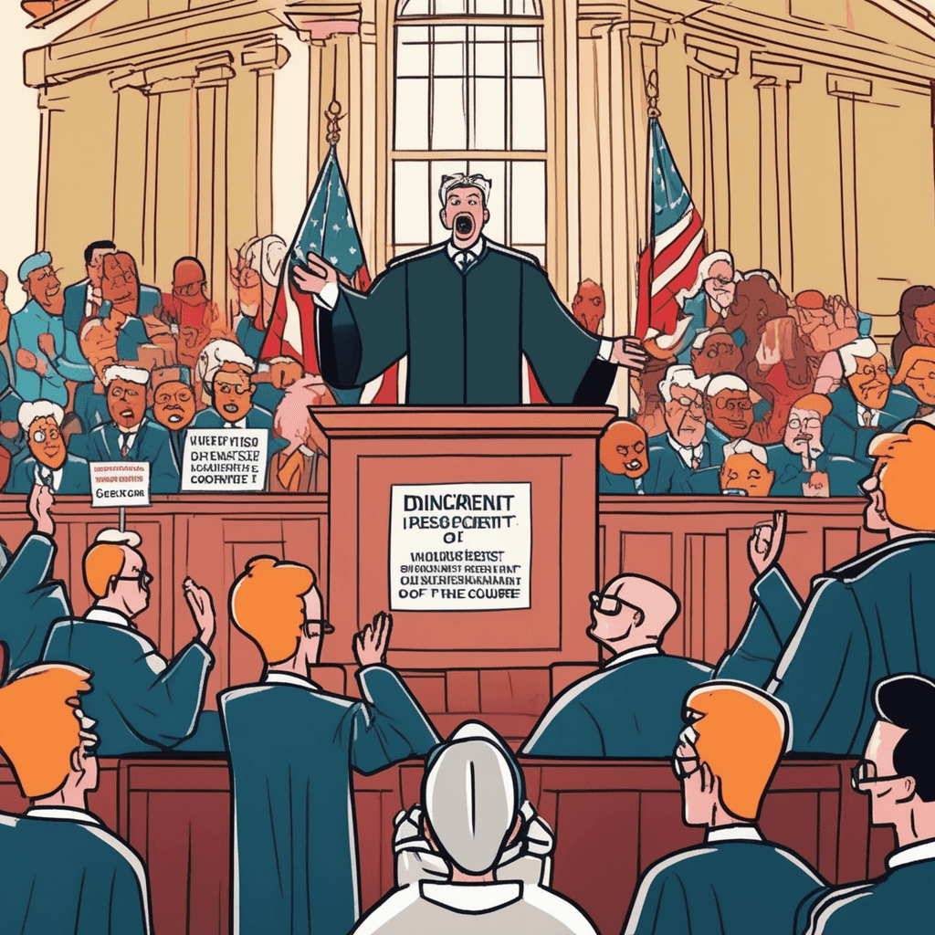 The judge's pronouncement meets the crowd's denouncement!