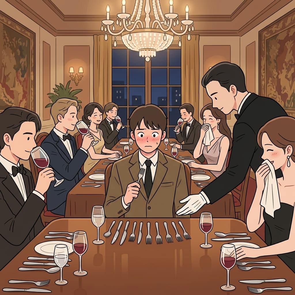 His provincial manners stood out awkwardly at the elegant city dinner party.