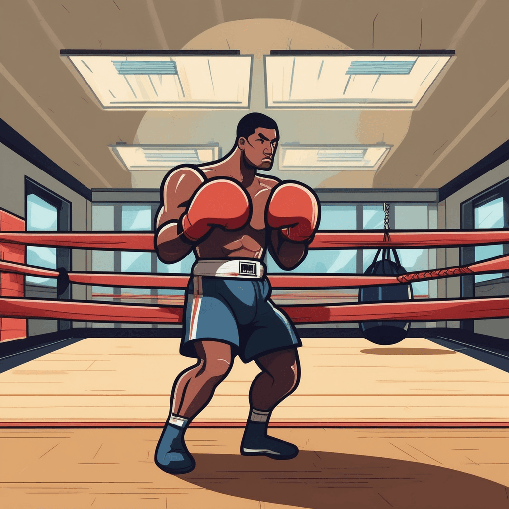 a determined boxer throws rapid consecutive punches at a heavy punching bag with both fists. Each punch creates visible impact ripples across the bag's surface as it swings back and forth. The boxer's gloves connect repeatedly in a flurry of strikes that shake the entire bag. Sweat flies from the boxer's face with each powerful blow delivered. A coach stands nearby holding the bag steady while observing the intense training session. The gym environment shows other equipment slightly blurred in the background. the repeated striking with fists in a continuous battering motion