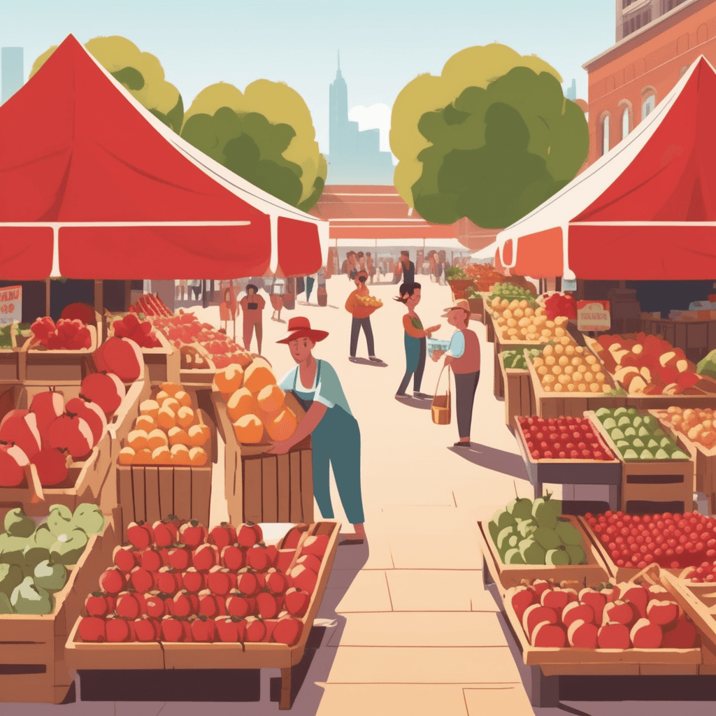 a curious shopper picks up what appears to be a perfect, glossy red apple from a market display. As she lifts it closer to examine it, the plastic surface becomes obvious under the sunlight. The apple looks real from a distance but reveals its artificial nature upon closer inspection. The vendor watches nervously as other customers notice the fake fruit mixed among real produce. something that seems genuine but is apparently not really what it appears to be