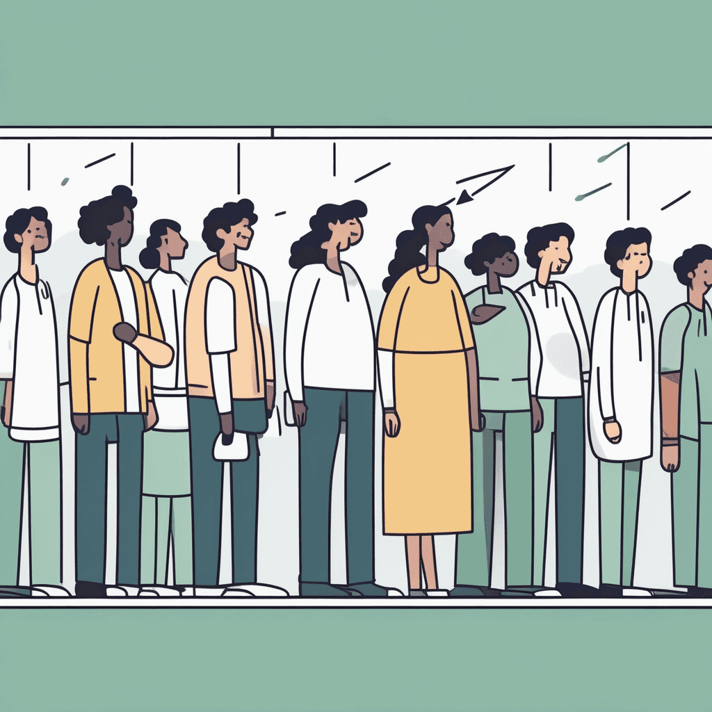 Standing in queue is true pursue — patience in line makes the future due