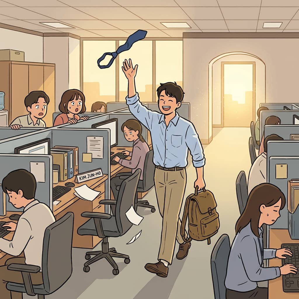 After years of stress, he finally decided to quit his corporate job.