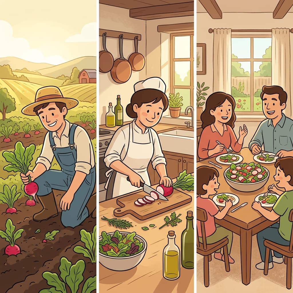 A fresh radish can become a tasty dish.