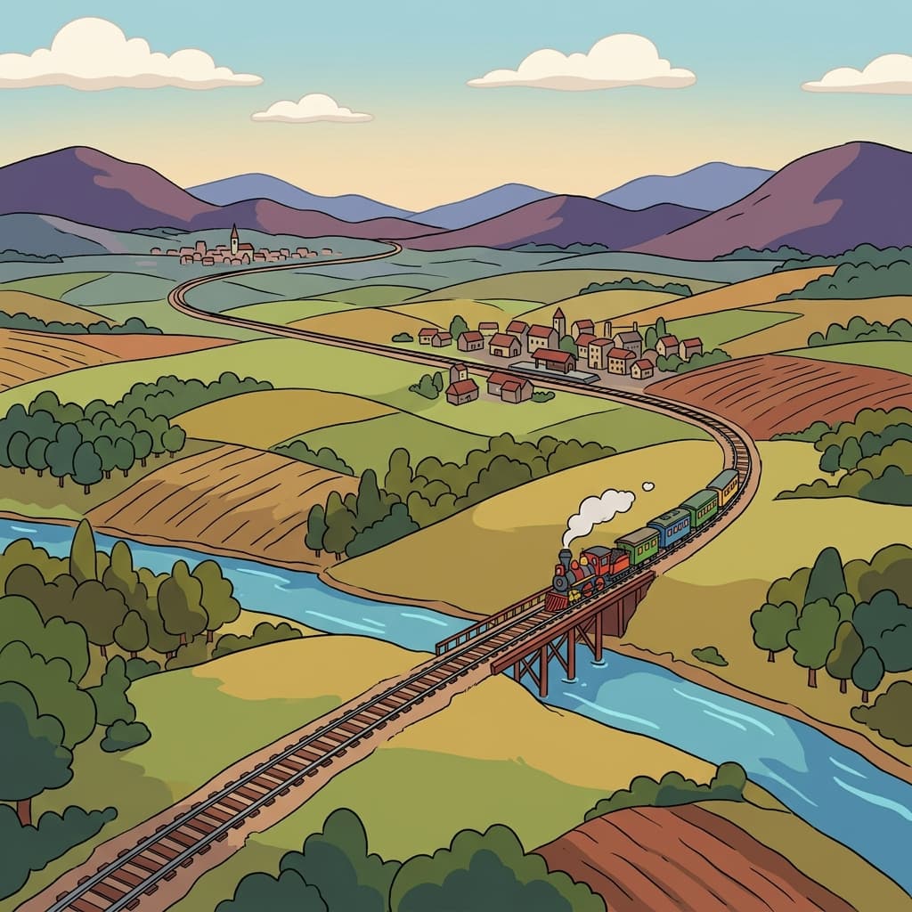 The railroad connected distant towns and made travel much easier.