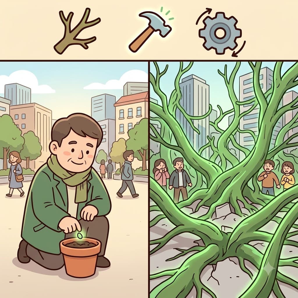 RAMI(branch) + FIC(make) + ATION(process) — undergoing a process(ATION) to make(FIC) massive branches(RAMI), the tiny seed caused a city-wide ramification.