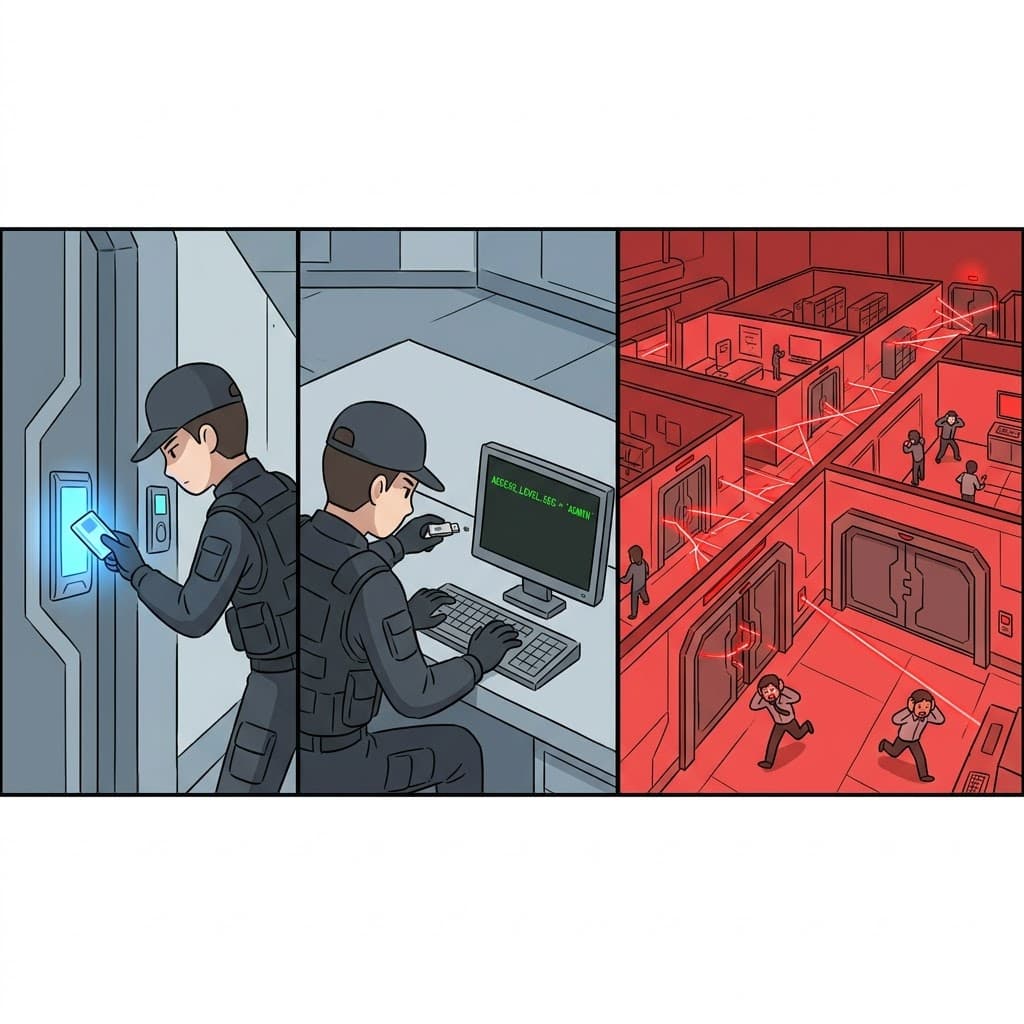 Using a fake security qualification to make a tiny system modification, the spy triggered a massive, explosive ramification.