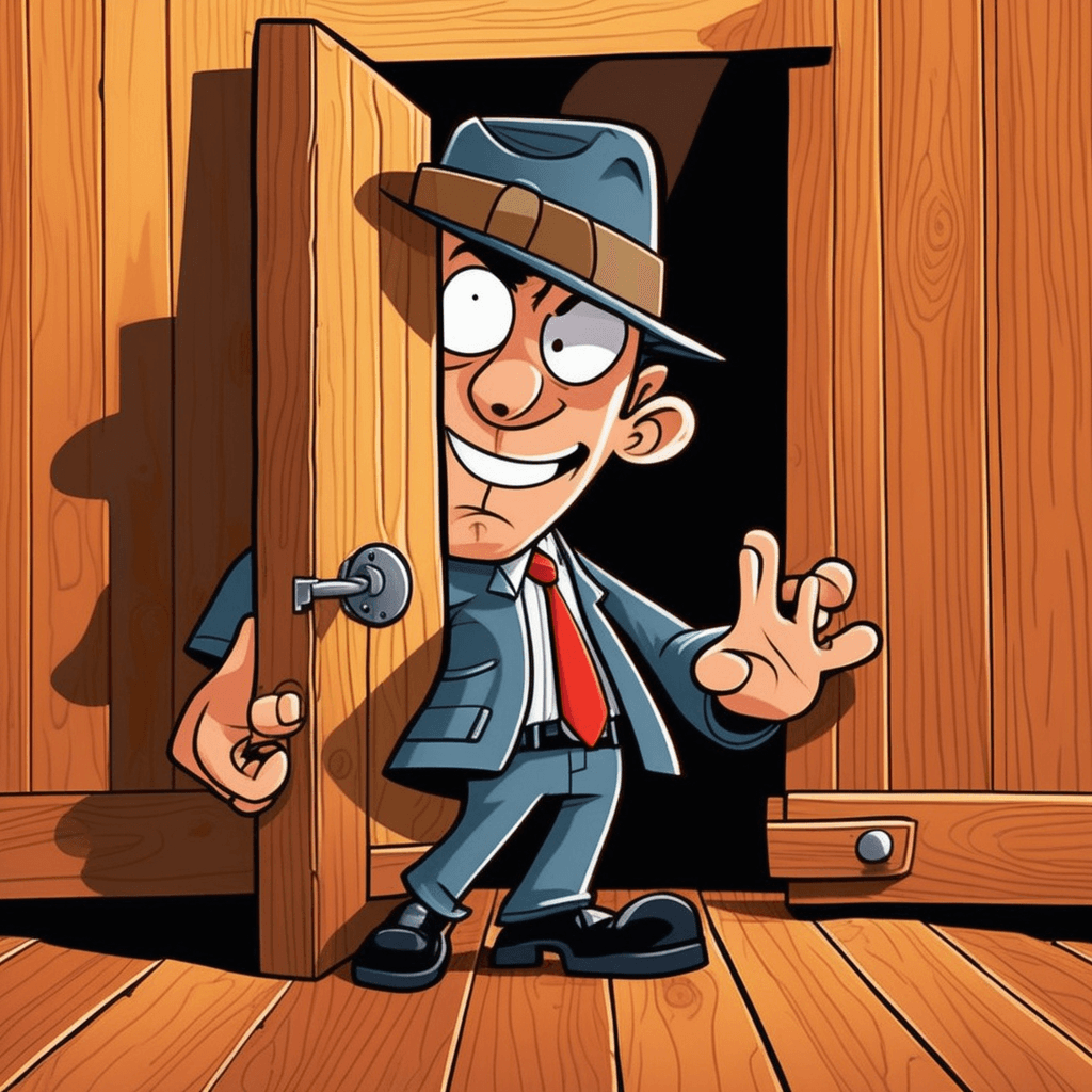 The detective in his cap raps and taps to unlock the trap!