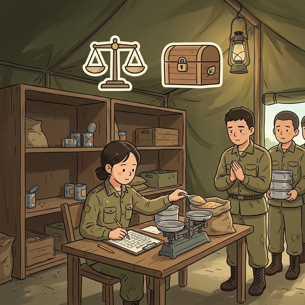 Rationing forced everyone to calculate exactly how much they could afford to use each day. (rationing = RATIO + saving → rationing means controlling usage through careful ratios and saving supplies)