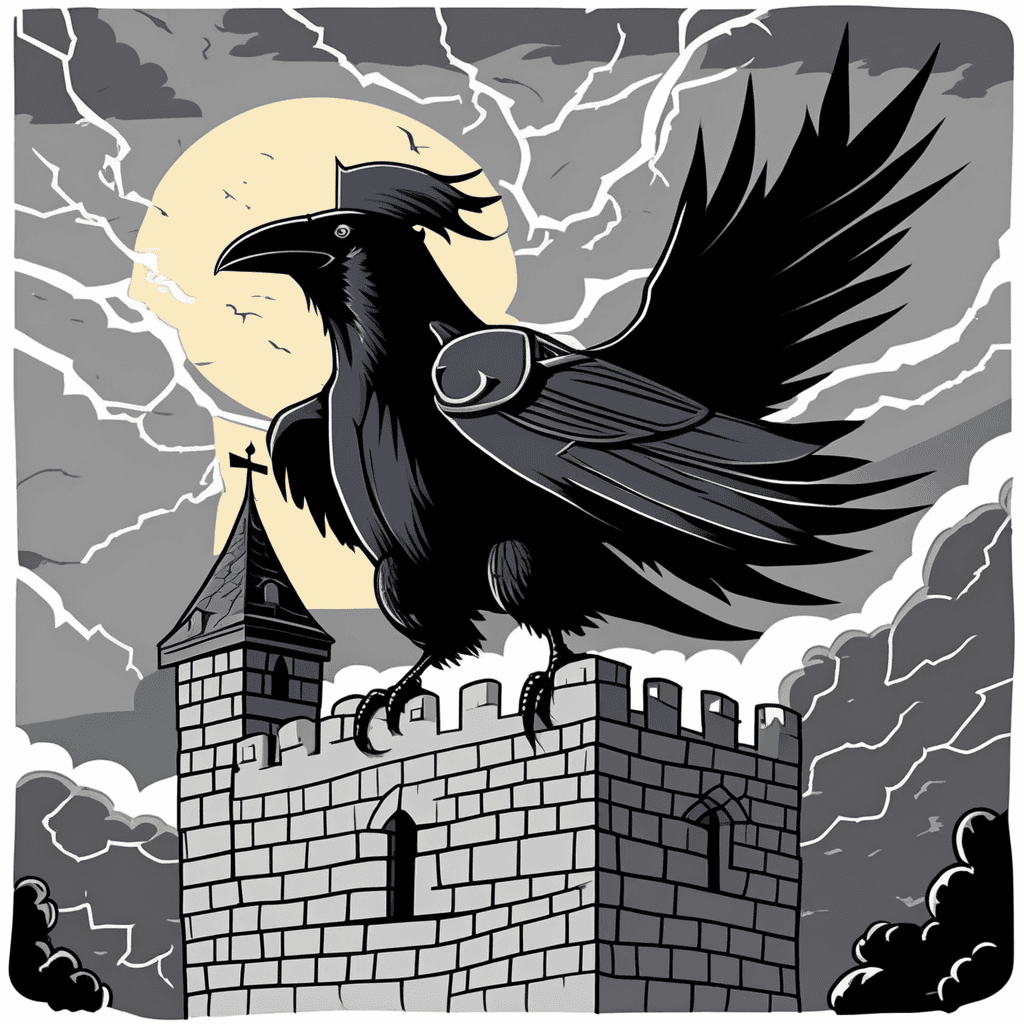 The raven finds haven while the knight stays craven!