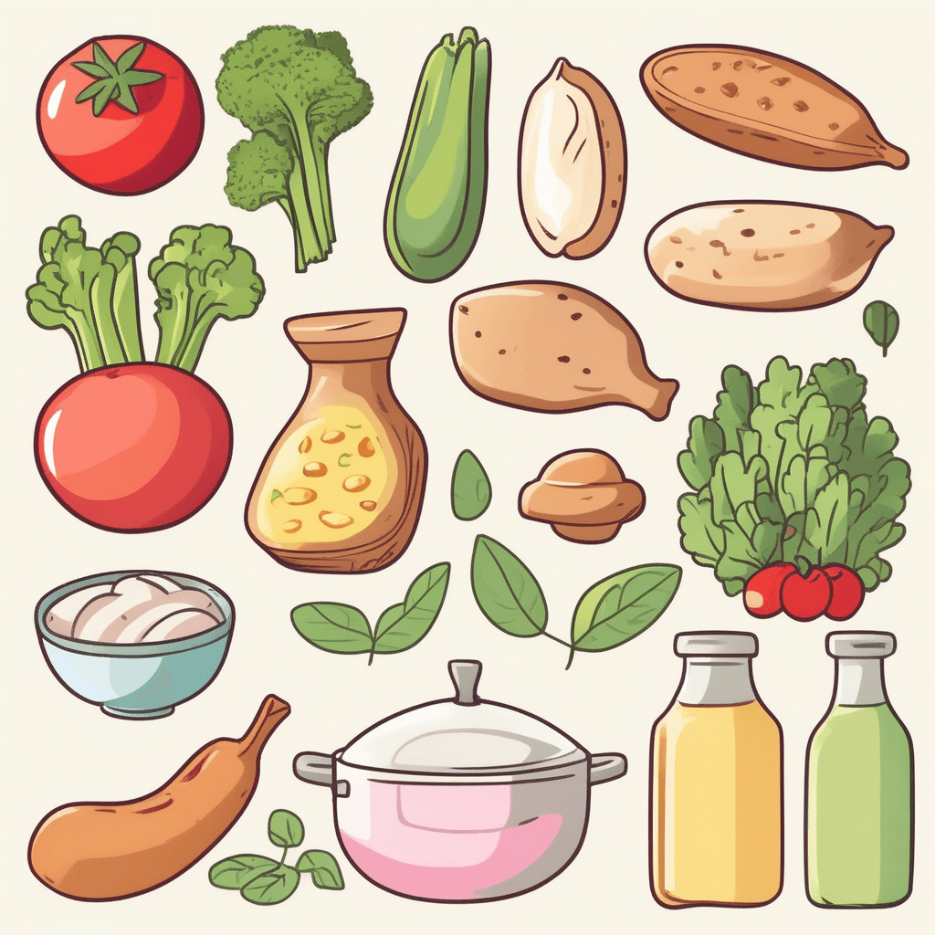Food items in their natural, unprocessed state used for cooking
