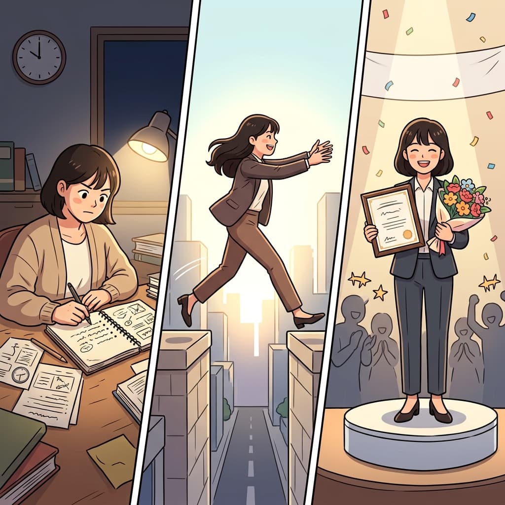 She reaped success by keeping her promise and taking a leap of faith.