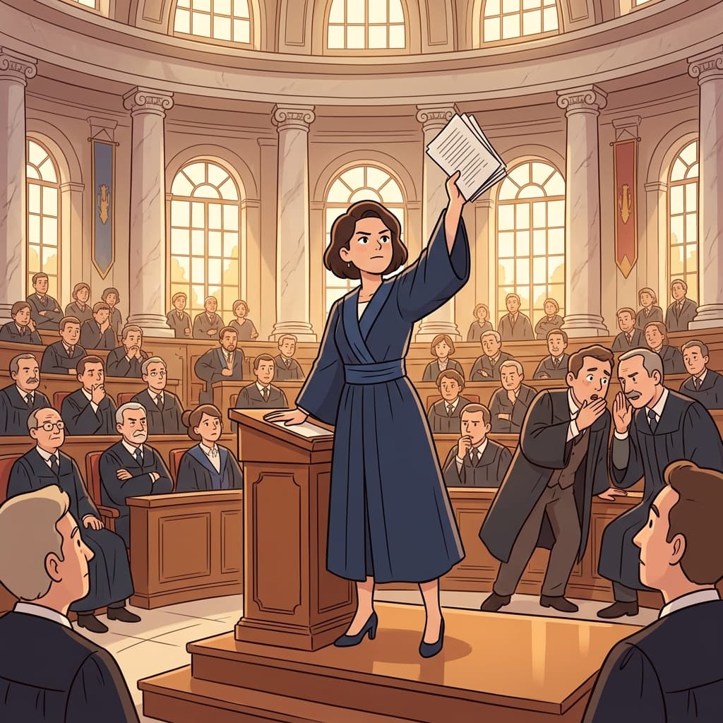 The senator stood up to reassert her position after opponents tried to silence her.