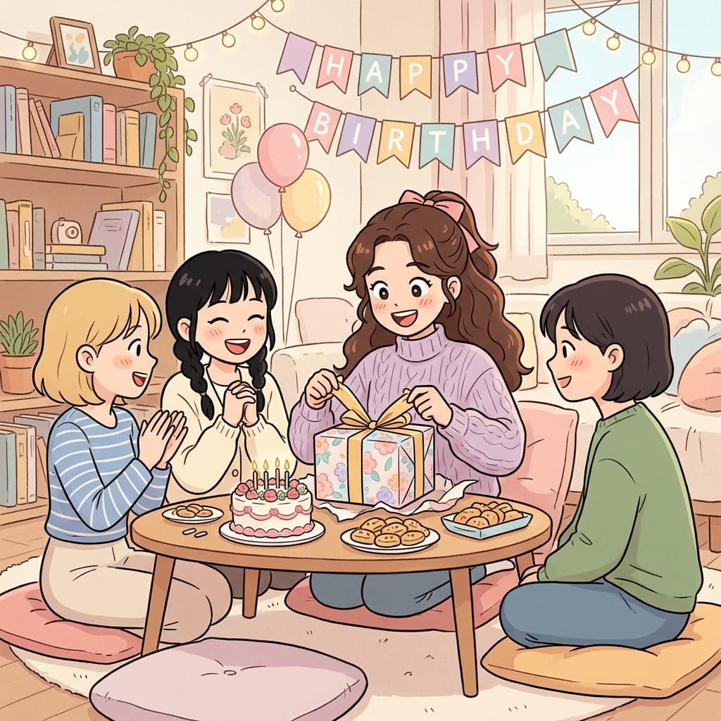 The recipient smiled after opening the surprise gift.