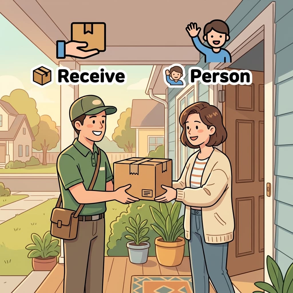 The recipient received the package at the front door.