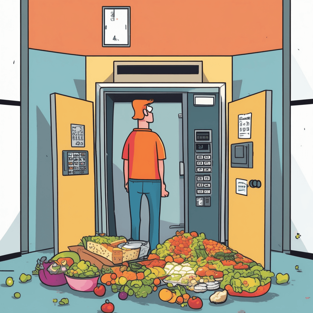 Calculator for the refrigerator, waiting by the elevator!
