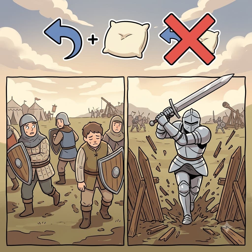 RE(back) + LENT(soften) + LESS(without) — acting without(LESS) any desire to soften(LENT) or step back(RE), the knight made a relentless charge.