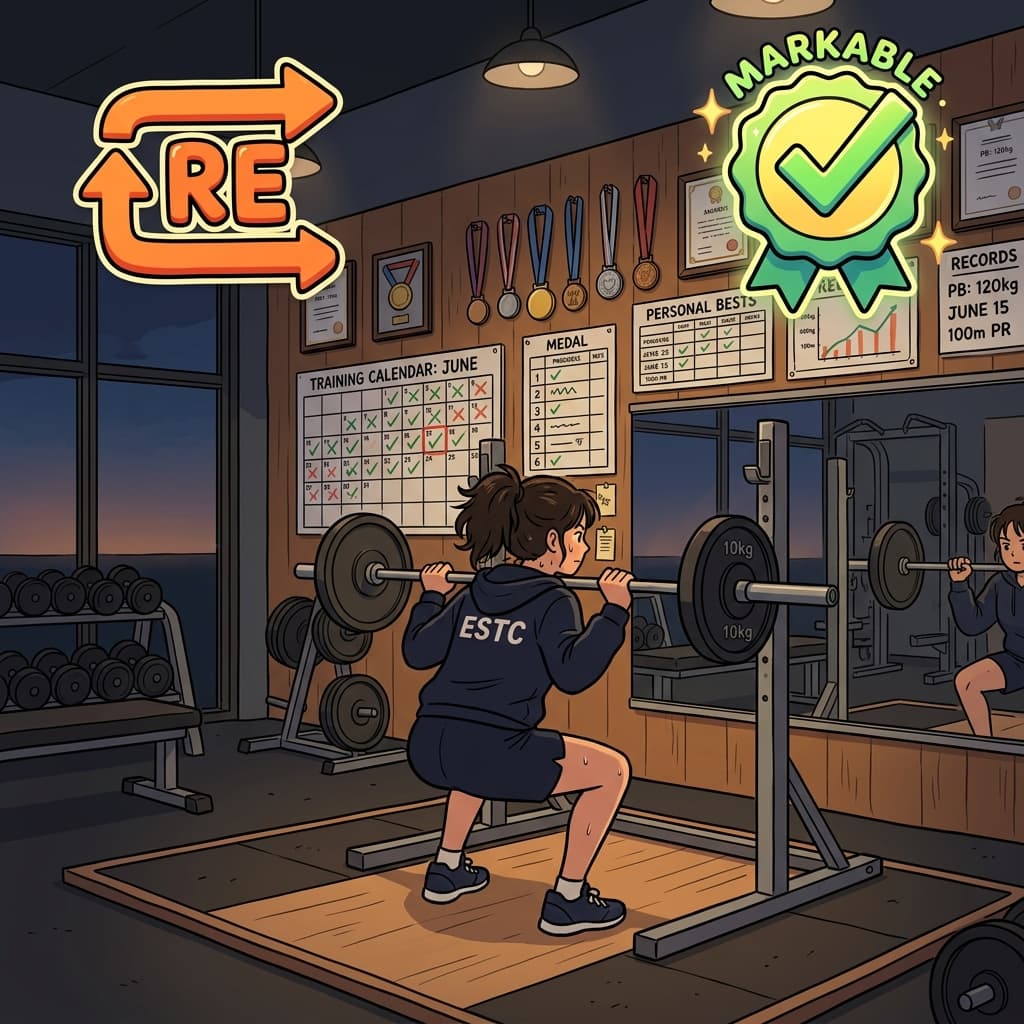 The young athlete showed remarkable discipline throughout the entire season. (RE + MARKABLE = REMARKABLE → worthy of attention, memory, and admiration)