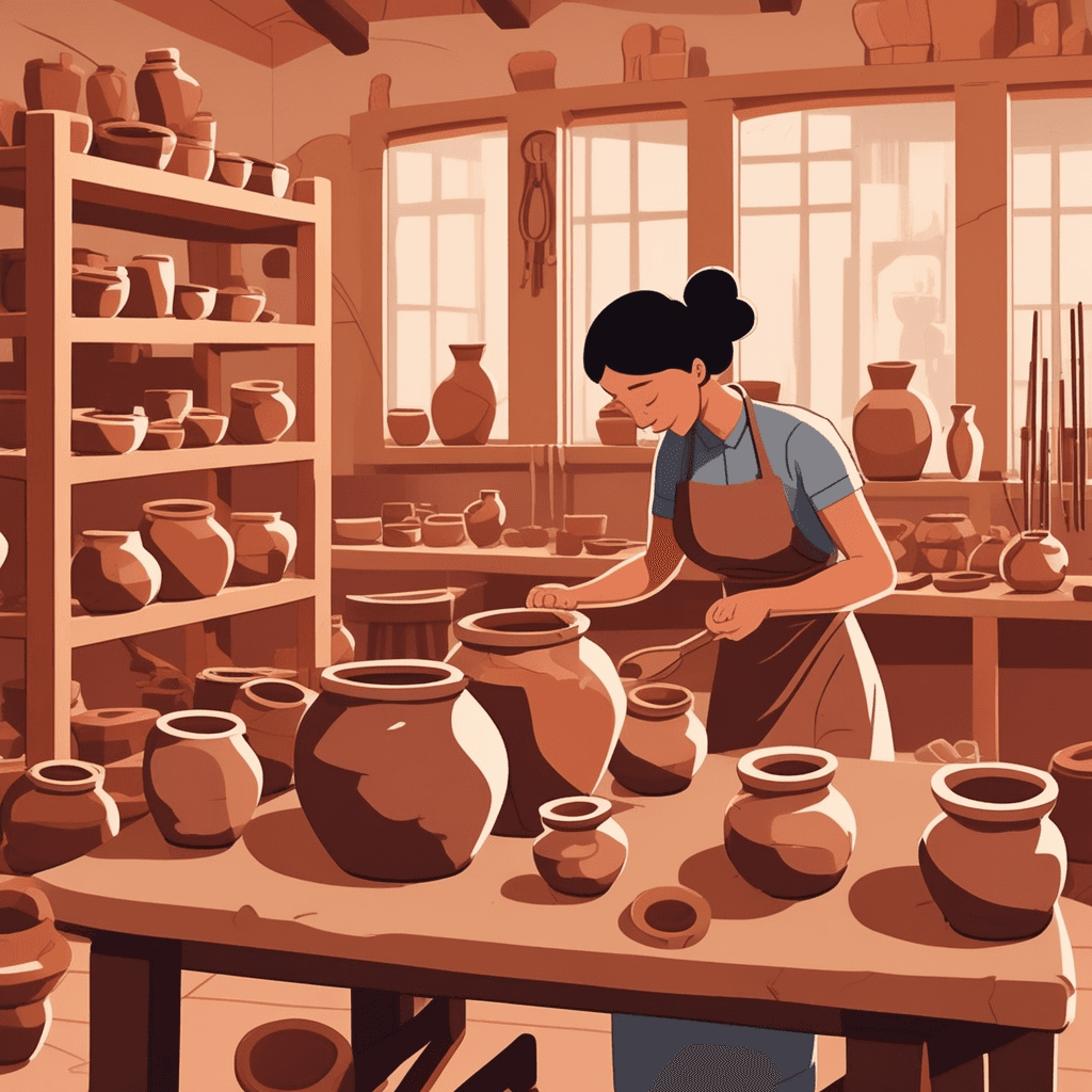 a skilled potter carefully breaks apart a finished but cracked ceramic vase on her workbench. She gathers the clay pieces and begins kneading them back into a smooth, workable ball of material. The clay transforms from broken fragments into a fresh lump ready for reshaping. She places the reformed clay onto her spinning wheel and begins creating a completely new bowl shape. Her assistant watches nearby, cleaning tools while observing the transformation process. something being shaped or formed again in a completely different way