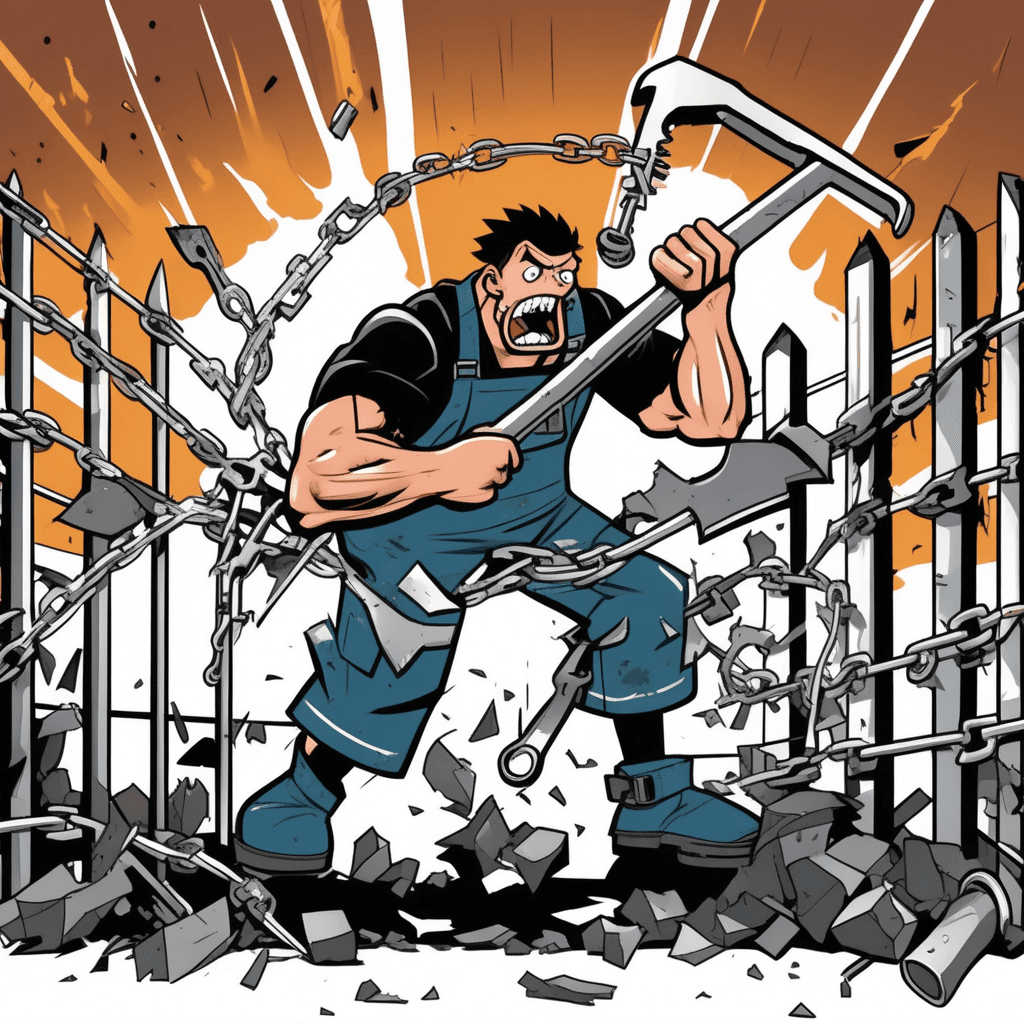 Wrench at both ends - rend it apart with violent force!