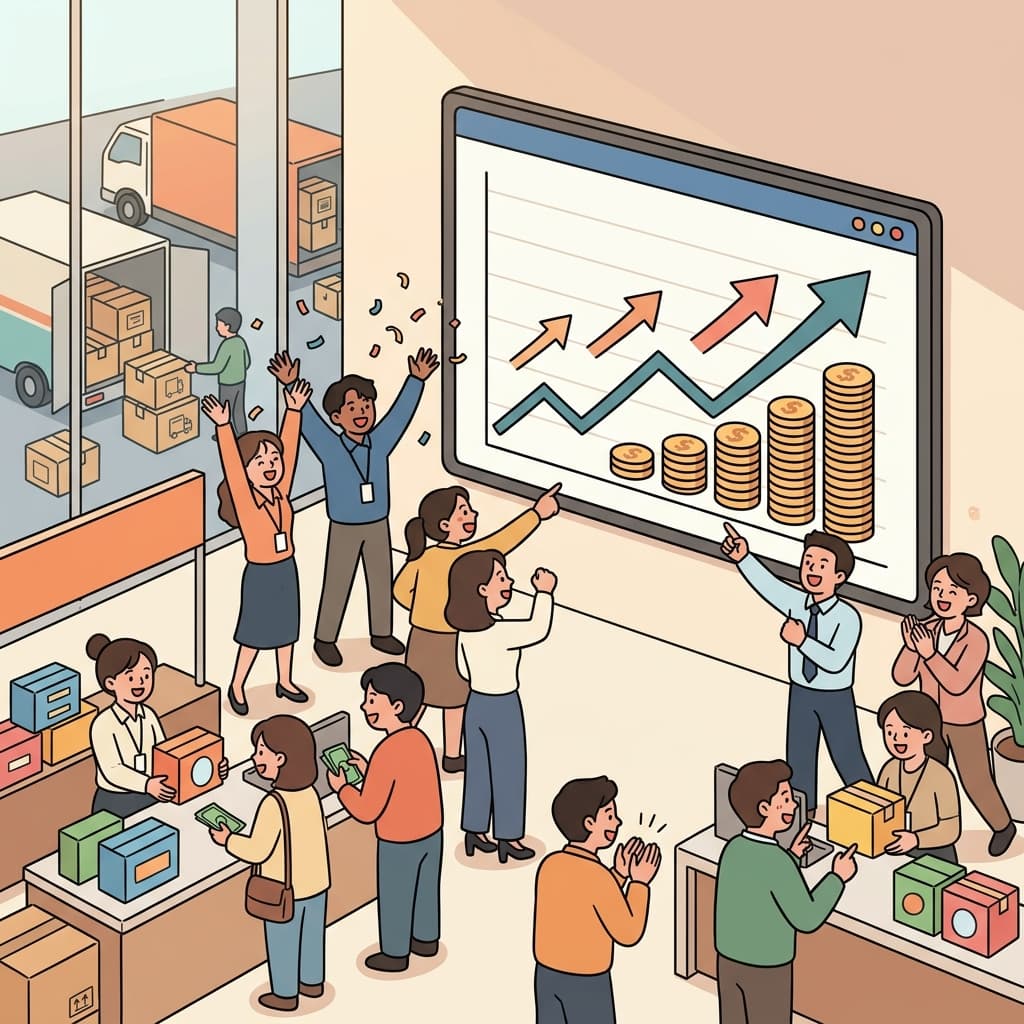 The company's revenue doubled after launching its new product.