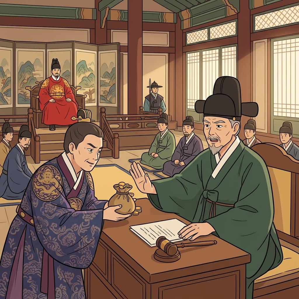 The righteous judge refused to accept a bribe.