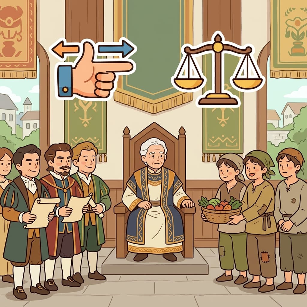 The ruler earned respect through righteous leadership. (RIGHT + JUSTICE = RIGHTEOUS → righteous means morally right and guided by justice)