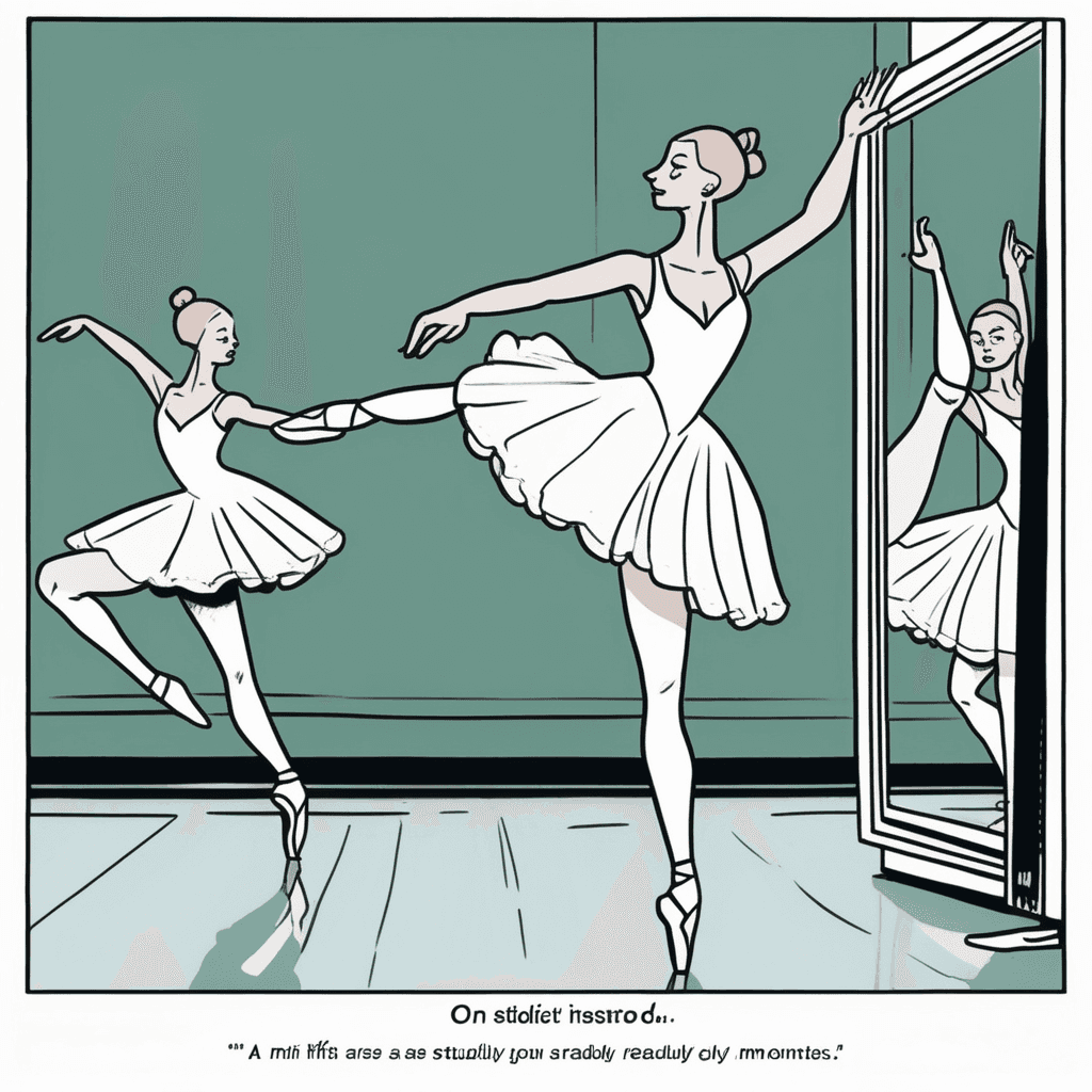 She teaches rigidly while students follow timidly, yet dance most vividly!