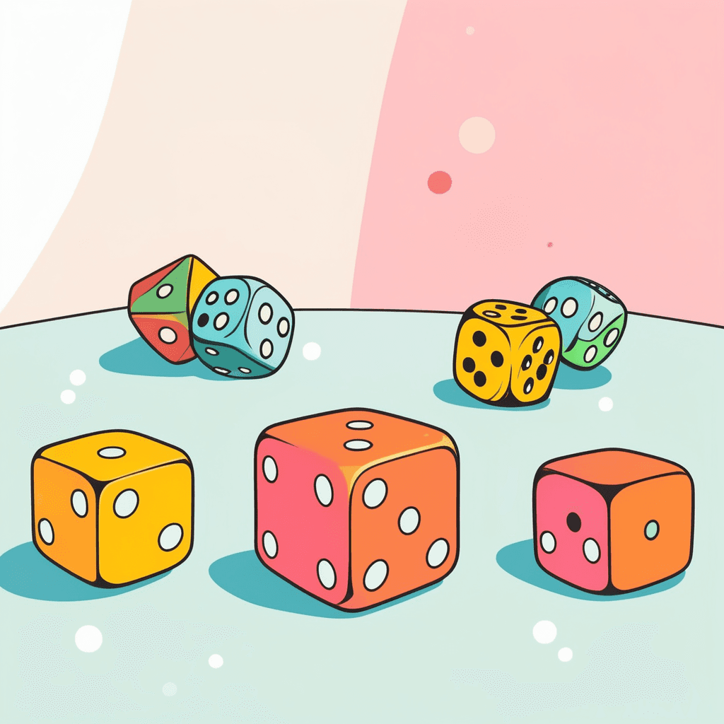 to throw a small cube with numbers on each side to get a random result