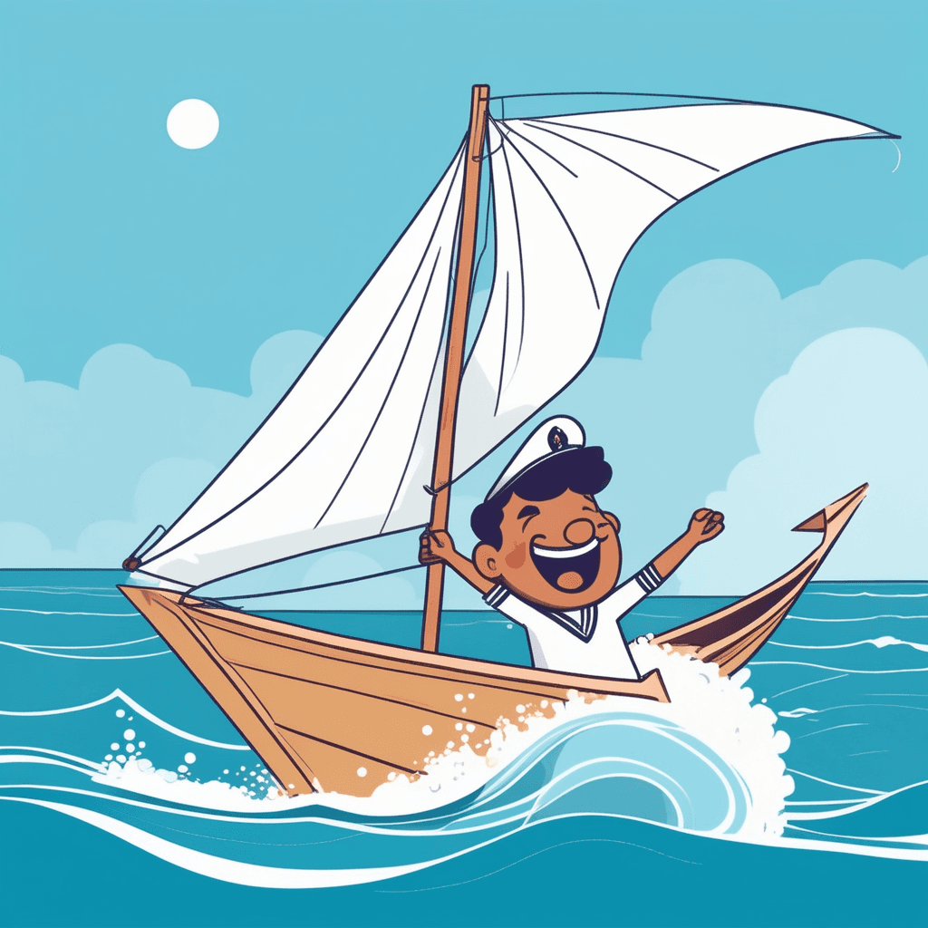 Fabric catches wind to move boat