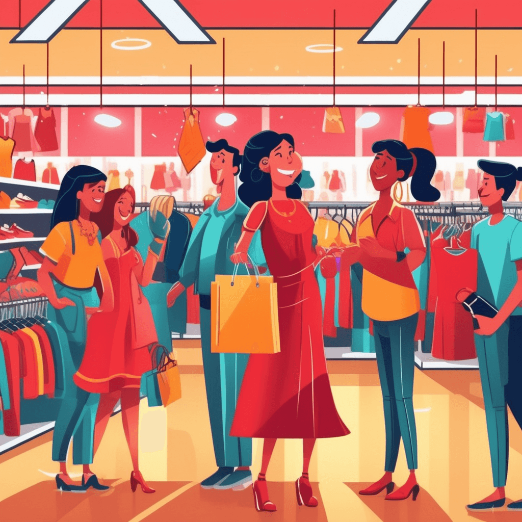 Shoppers eagerly grab items during the store's big sale event