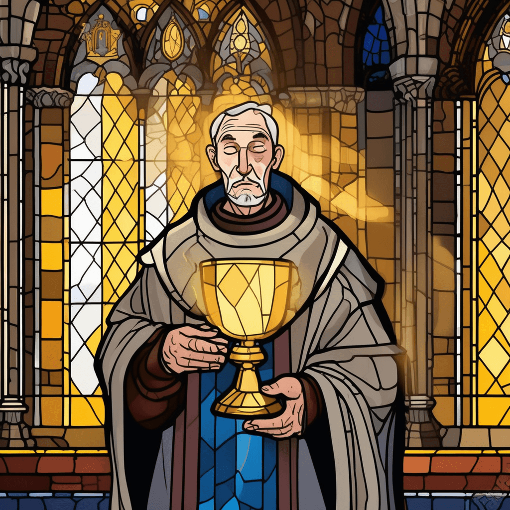 To justify his sins, he sanctifies the cup until it's purified
