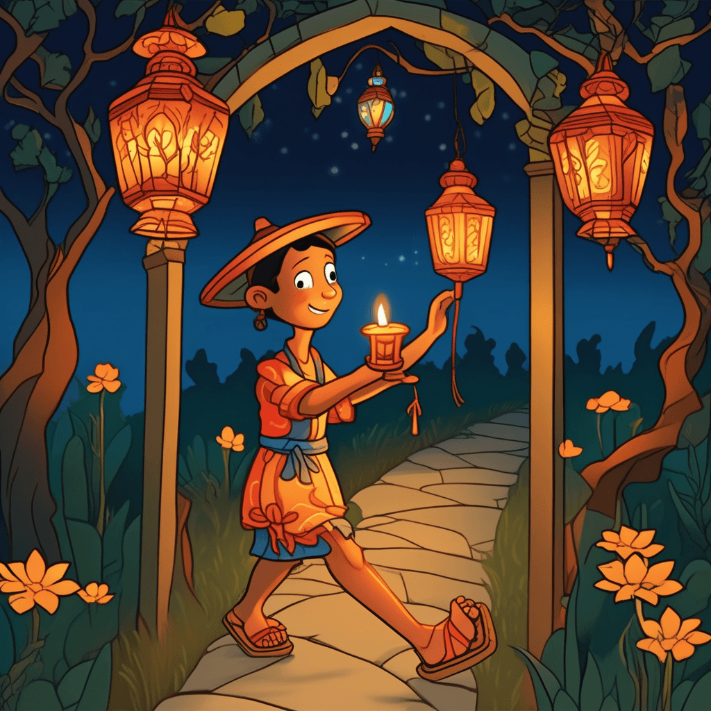 With sandal on foot, grip the candle handle to light the route