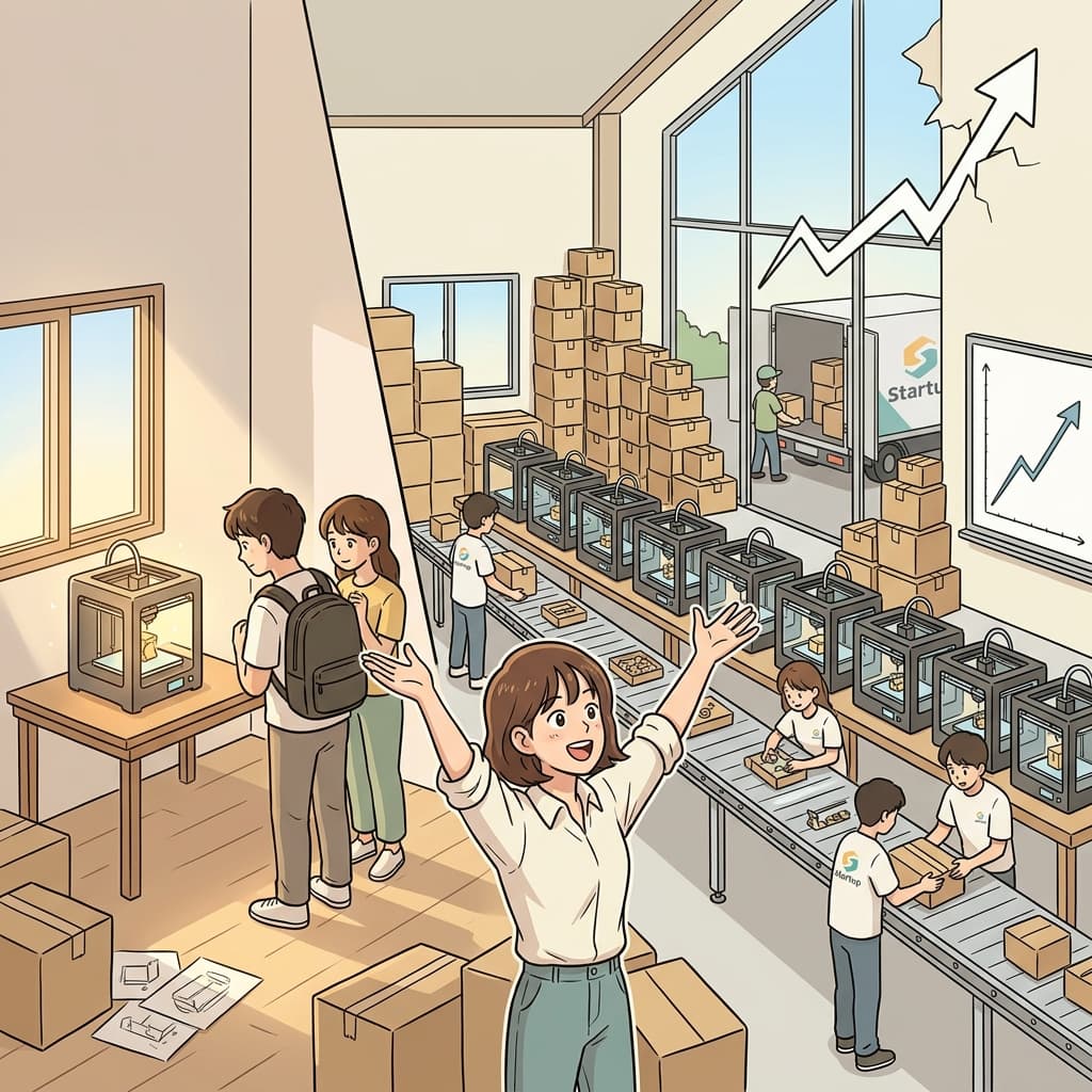 The startup decided to scale up production after their app went viral overnight.