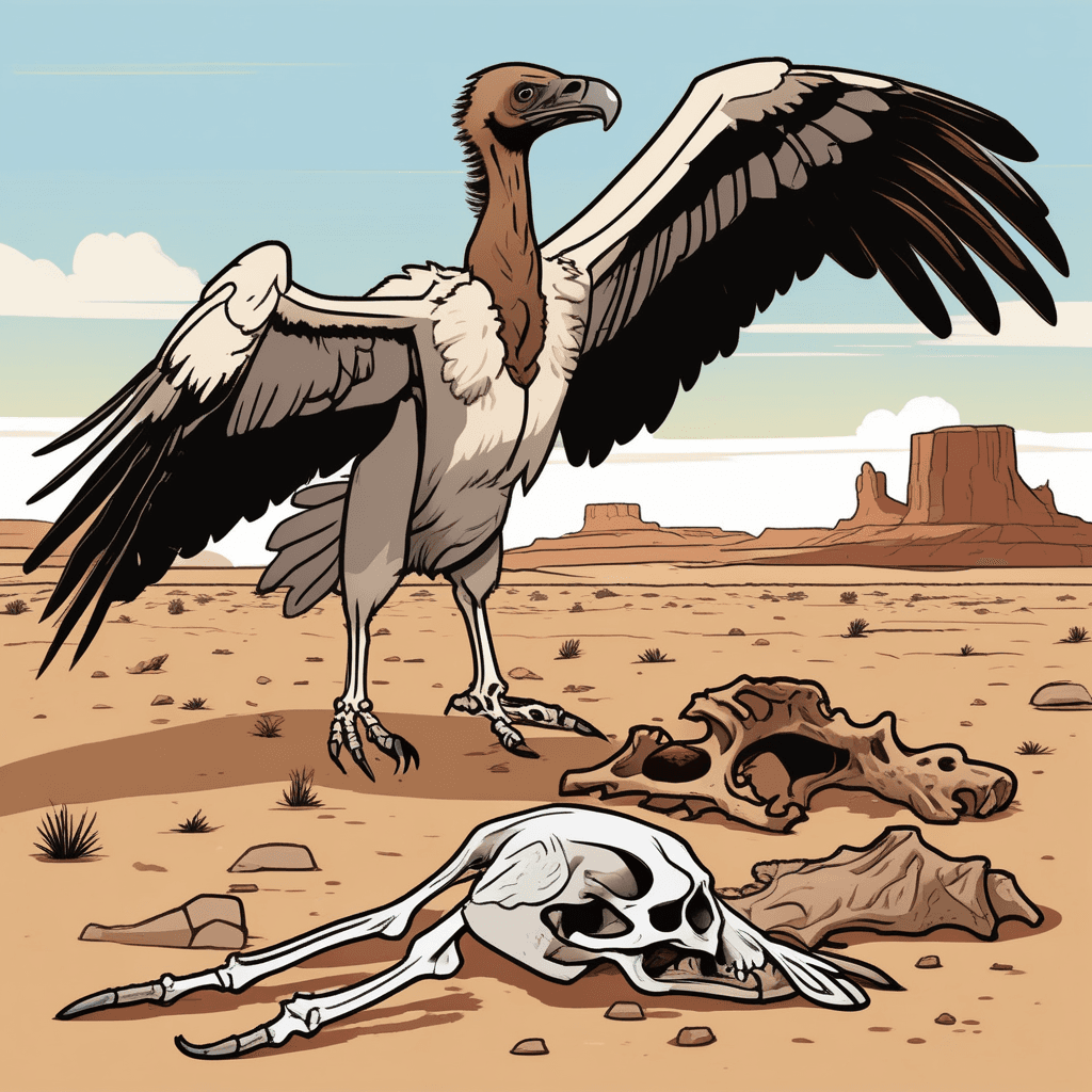 Animals feeding on dead remains
