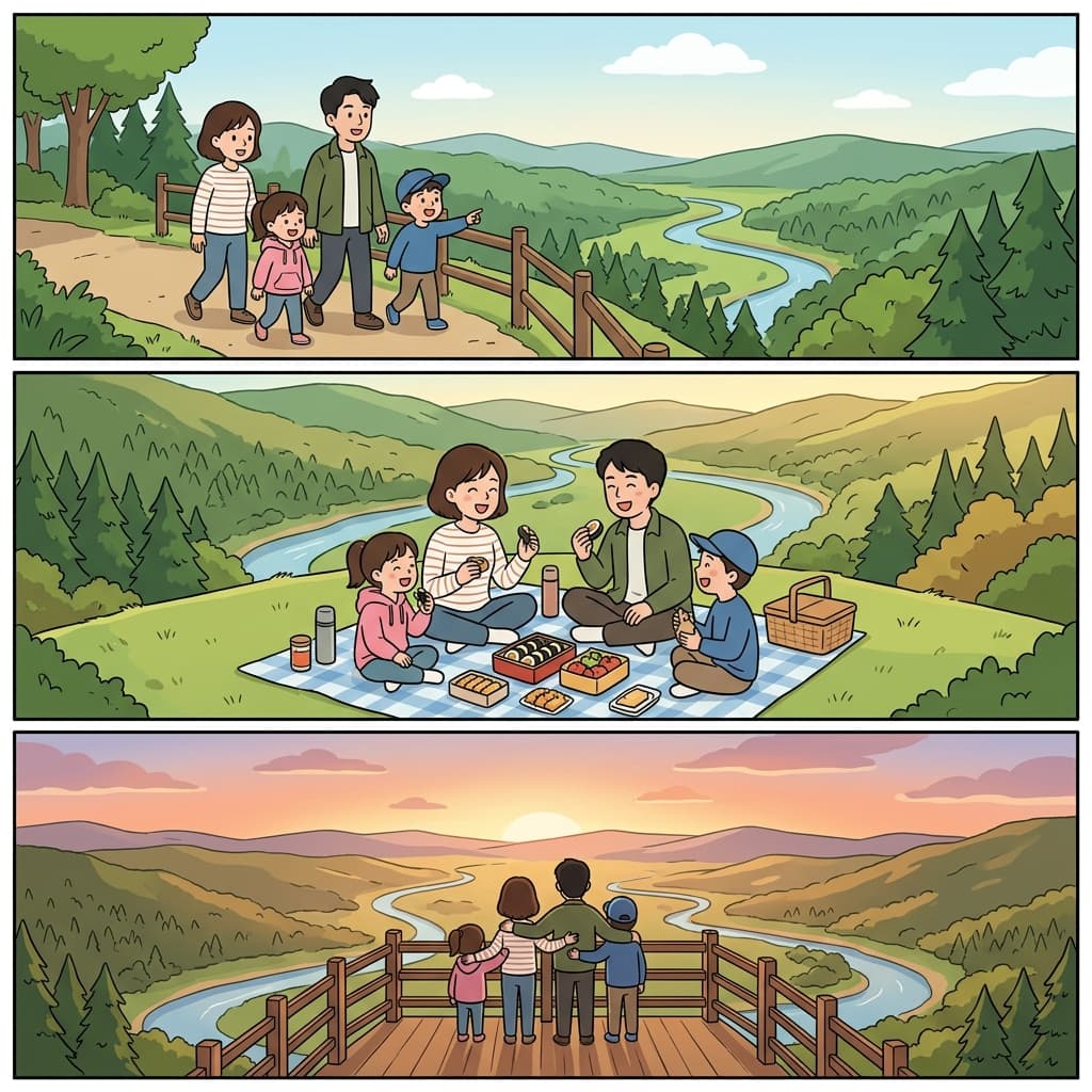 The scenic picnic offered a panoramic view of the valley.