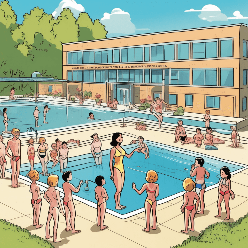 At school, the pool stays cool!