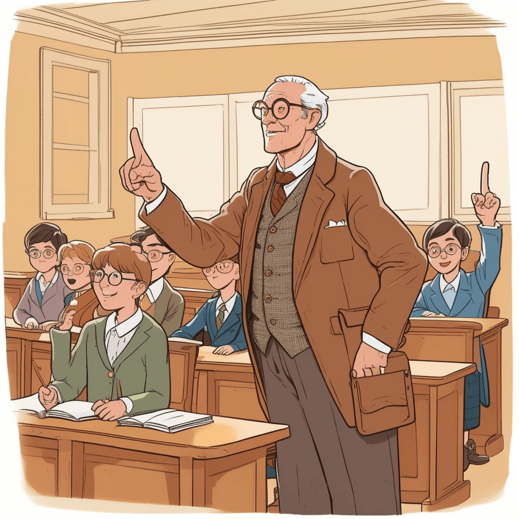 Male teacher leading his classroom