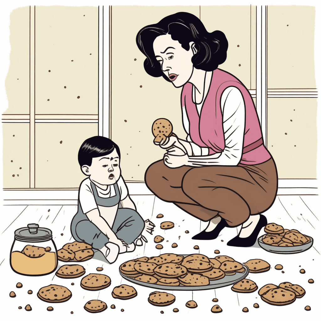 Mother angrily reprimanding her child