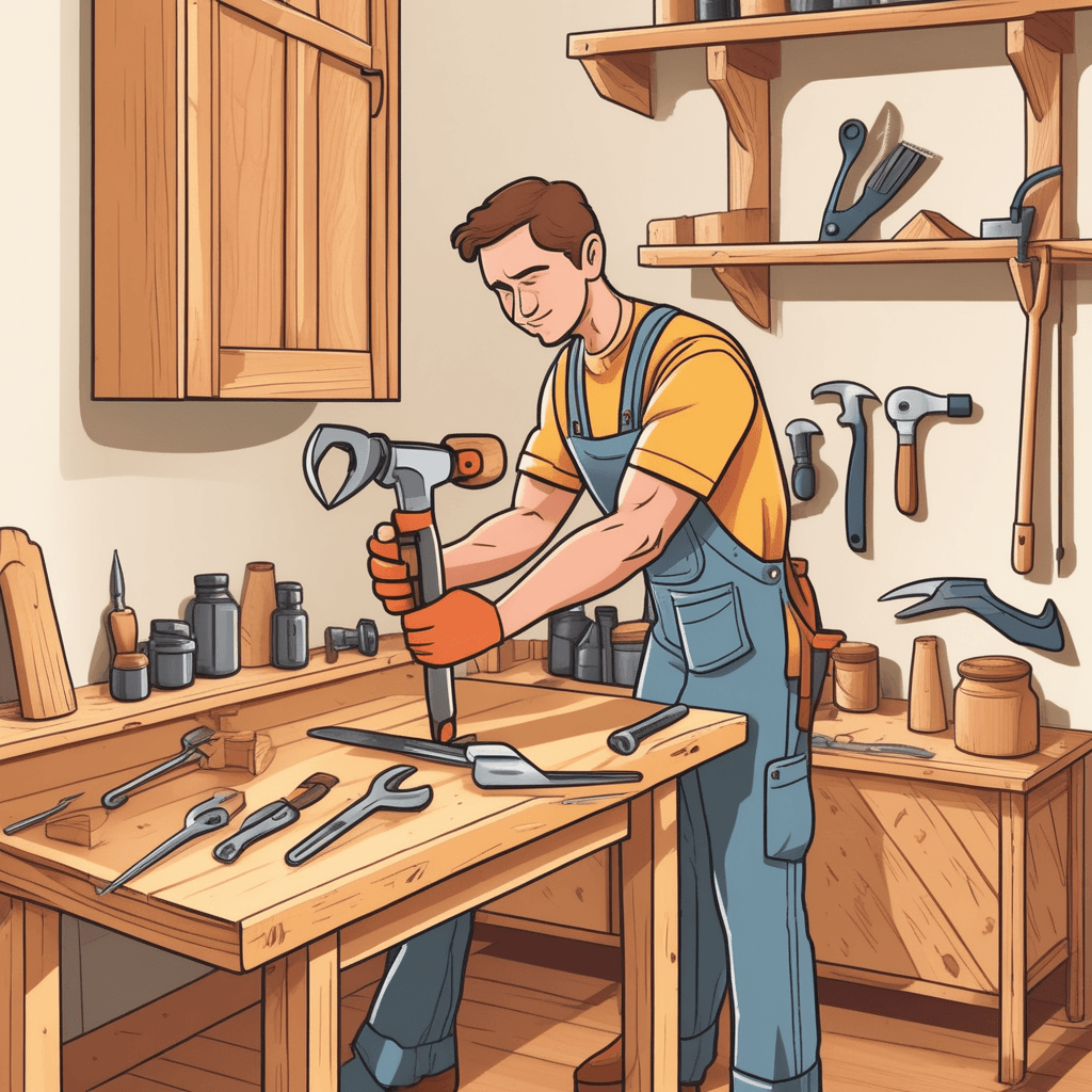 a person grips a long-handled tool with a flattened metal tip and carefully turns a screw clockwise into a wooden board. The metal tip fits perfectly into the groove on top of the screw head. As the tool rotates, the screw slowly sinks deeper into the wood with each turn. The wooden pieces being joined together become more secure and stable. A helper nearby holds the wood steady while watching the repair work. a tool with a flattened tip that fits into the head of a screw to turn it