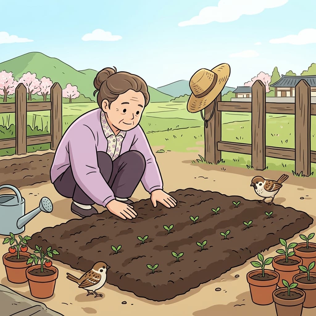 The gardener prepared a warm seedbed for the tomato sprouts.