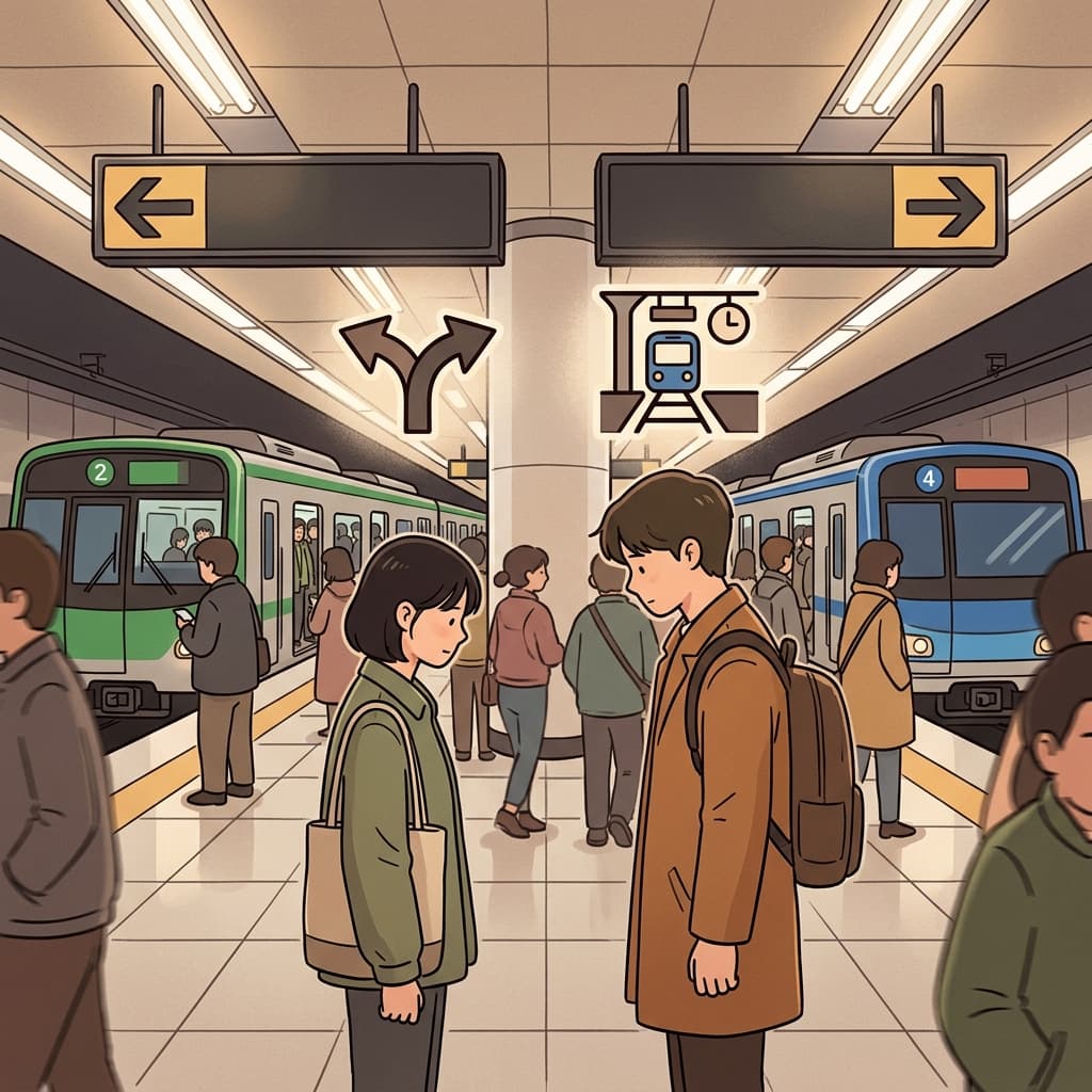 The separation at the station was harder than either of them expected. (SEPARATE + STATION→ stations are places where people separate and go different directions)