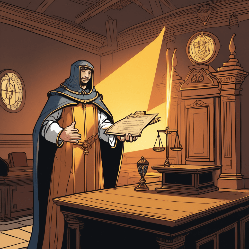 A faithful servant holds the warrant, as power flows like current!