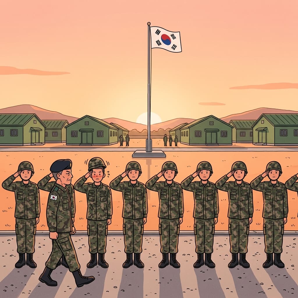 Young recruits serve in the military, saluting proudly at their first morning roll call.