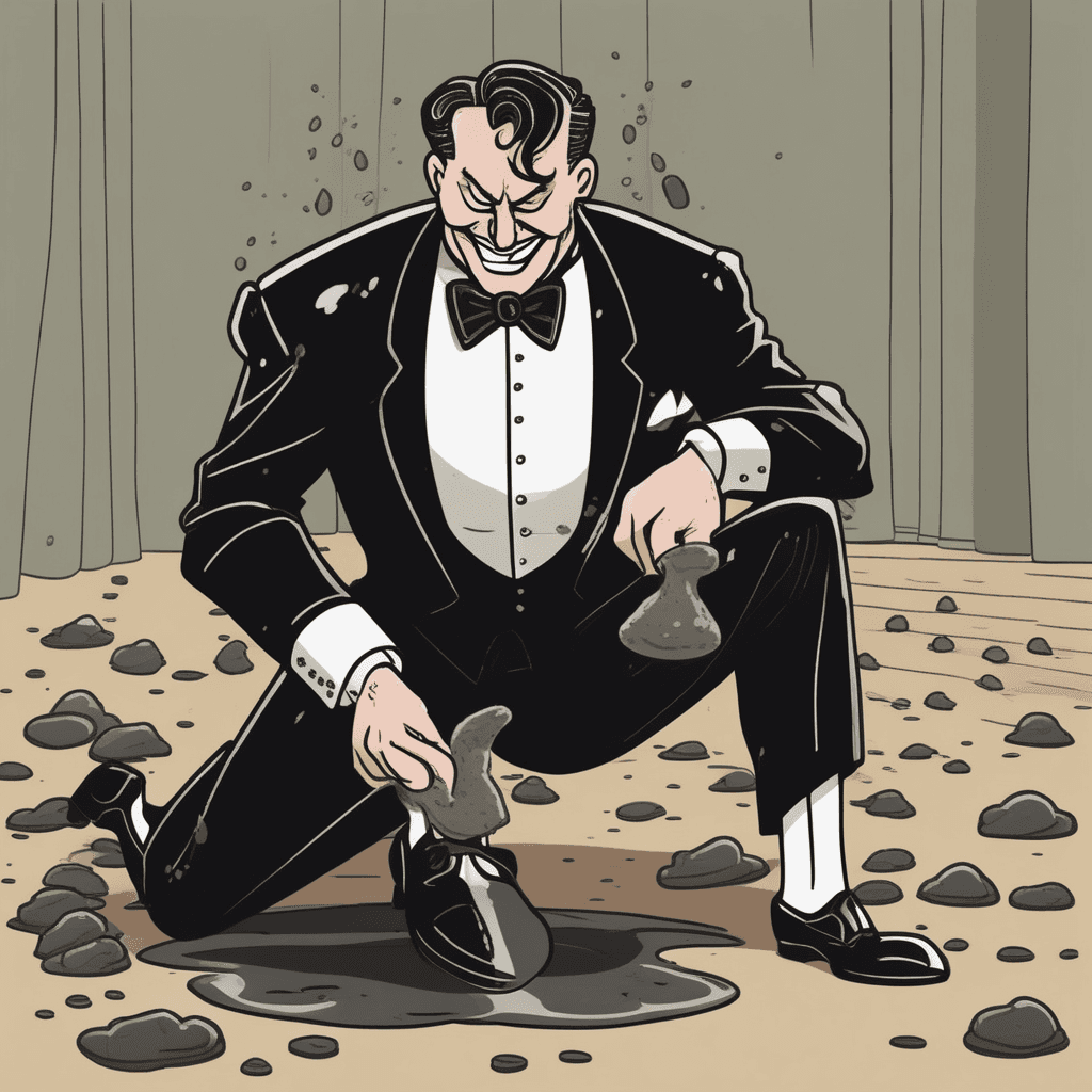 Sir Vile grovels — servile behavior so extreme it's vile to see!