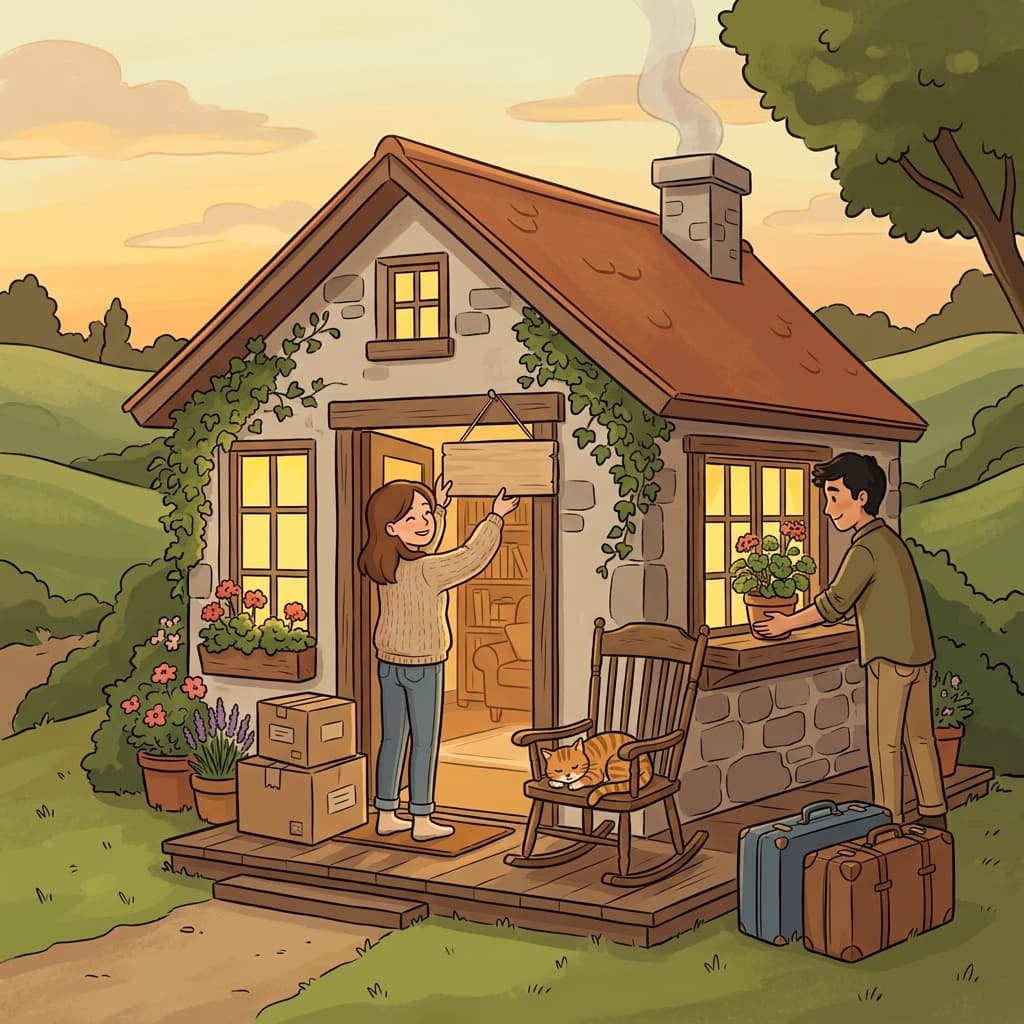 After years of moving, they finally settled into a cozy countryside cottage.