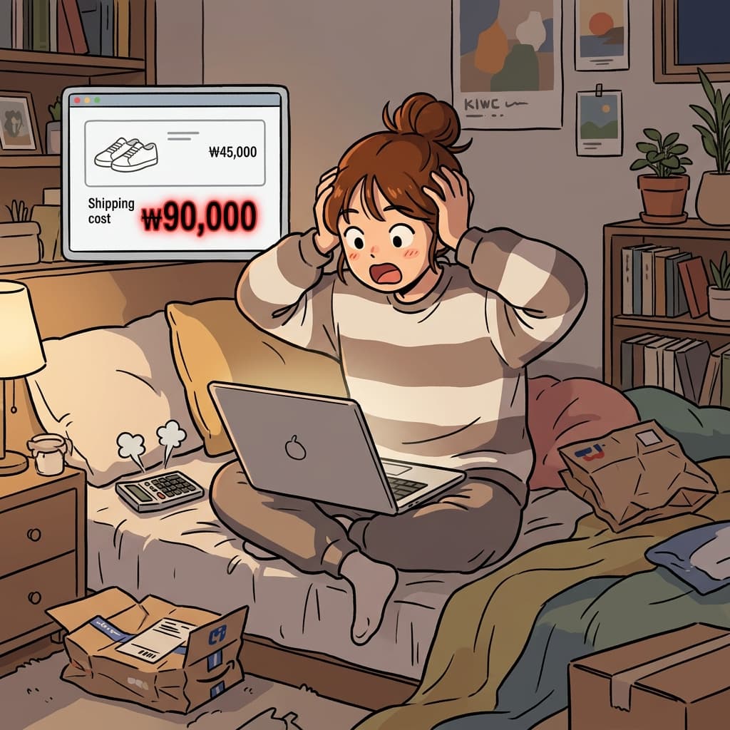 She frowned when the shipping charge doubled the sneaker's actual price.
